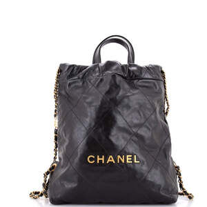 Chanel Medium 22 Chain Backpack Quilted Calfskin